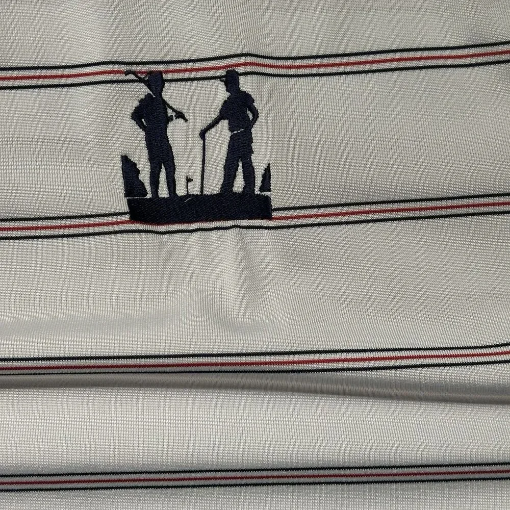 Antigua Men's XL Golf Polo Shirt White Striped Performance Moisture Wicking EUC